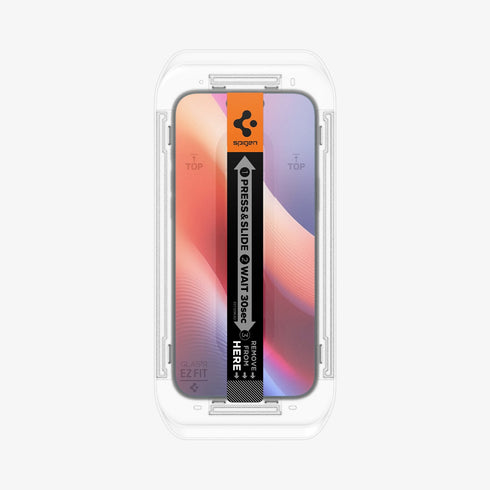 מגן מסך לסדרת אייפון 16 מבית Spigen GLAS.tR EZ Fit